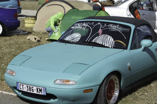 Une Belle Voiture Classique Petite Décapotable Japonaise Mazda Miata — Photo