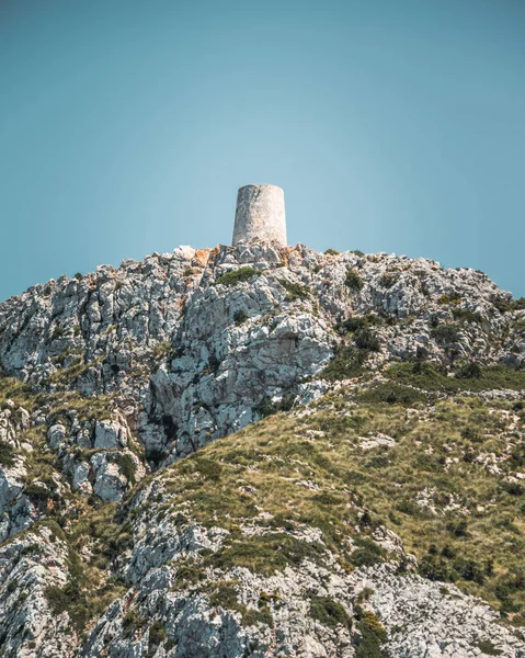 Piękny Widok Wieżę Strażniczą Albercutx Twierdza Hiszpanii — Zdjęcie stockowe