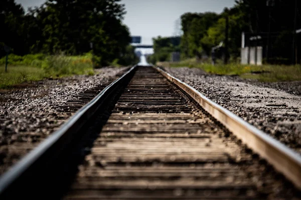 Nahaufnahme Von Eisenbahnschienen — Stockfoto