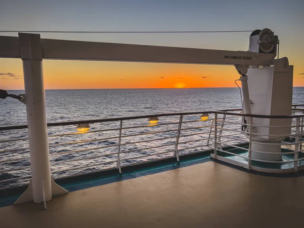 Beautiful View Sunset Ship Gulf Mexico — Stock Photo, Image