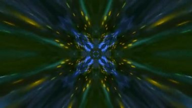 Renkli fraktal desen hareketleriyle soyut bir döngü animasyonu