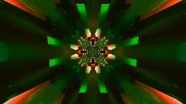 Renkli fraktal desen hareketleriyle soyut bir döngü animasyonu