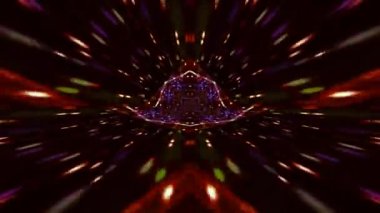 Renkli fraktal desen hareketleriyle soyut bir döngü animasyonu