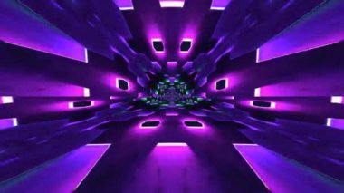 Renkli fraktal desen hareketleriyle soyut bir döngü animasyonu