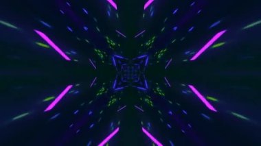 Renkli fraktal desen hareketleriyle soyut bir döngü animasyonu