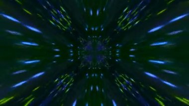 Renkli fraktal desen hareketleriyle soyut bir döngü animasyonu