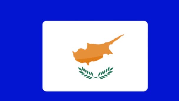 Uma Filmagem Digital Bandeira Chipre Aparecendo Uma Tela Azul — Vídeo de Stock