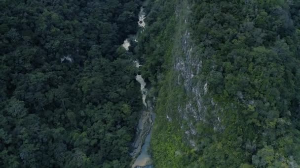 Antenn Drönare Bilder Semuc Champey Naturliga Monument Costa Rica — Stockvideo