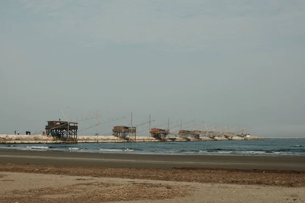 Une Vue Panoramique Une Station Pêche Traditionnelle Bois — Photo