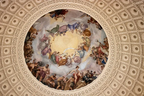 Apothéose Washington Sur Dôme Dans Rotonde Capitole Des États Unis — Photo