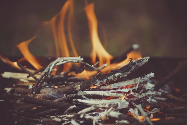 Primo Piano Delle Fiamme Falò — Foto Stock