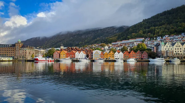 Una Vista Panorámica Ciudad Bergen Noruega — Foto de Stock