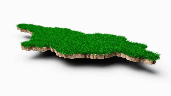 Eine Darstellung Einer Geologischen Bodenkarte Georgiens Mit Grünem Gras Auf — Stockfoto