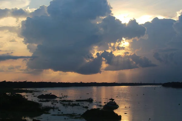 Een Prachtig Uitzicht Rivier Bangladesh Laatste Middag — Stockfoto