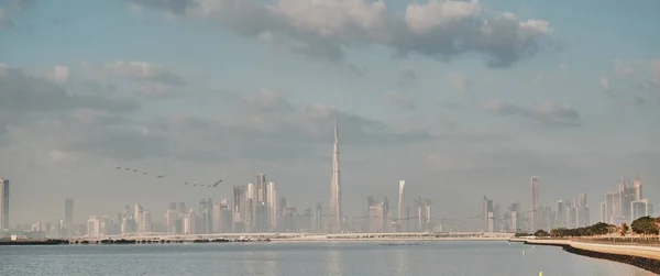 Дубайський Пейзаж Бурдж Халіфа Проти Неба Дубай Єднані Арабські Емірати — стокове фото