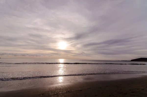 Sole Che Tramonta Sull Oceano Atlantico Tenerife Isole Canarie Spagna — Foto Stock