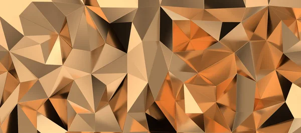 金の背景3Dデジタルパノラマの美しい波の形 — ストック写真