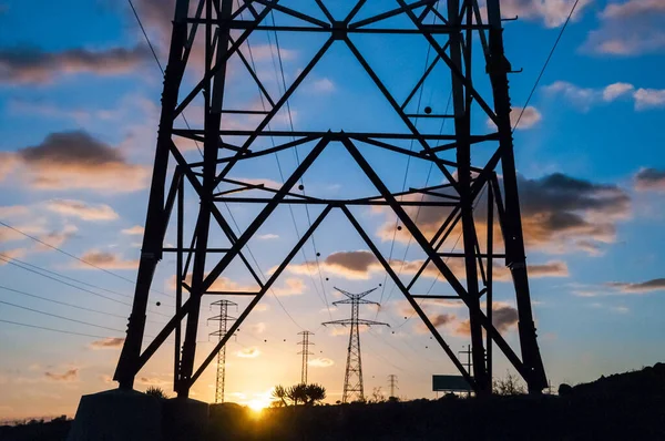 Nagyfeszültségű Elektromos Erőátvitel Tower Energy Pylon — Stock Fotó