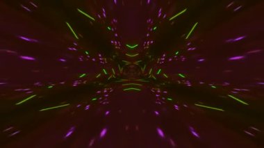 Renkli fraktal desen hareketleriyle soyut bir döngü animasyonu