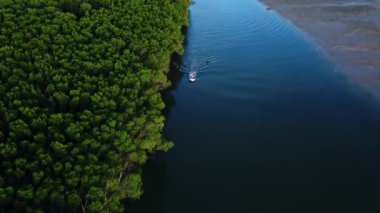 Gündoğumunda Avustralya, Darwin City 'de Buffalo Creek' in manzaralı bir çekimi.