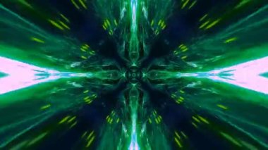 Renkli fraktal desen hareketleriyle soyut bir döngü animasyonu