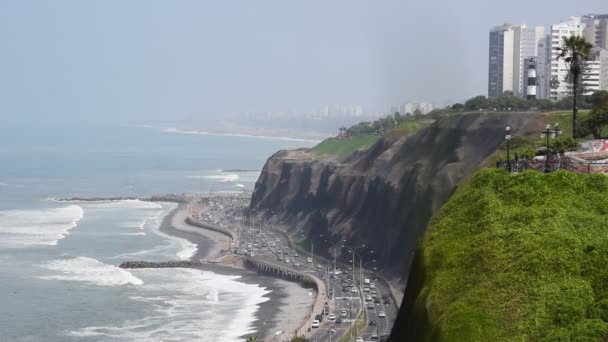Vista Costa Miraflores Distrito Sul Lima Peru — Vídeo de Stock