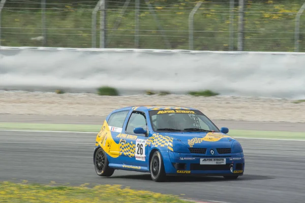 Versenyautó Aszfalt Pályán Renault Klió — Stock Fotó