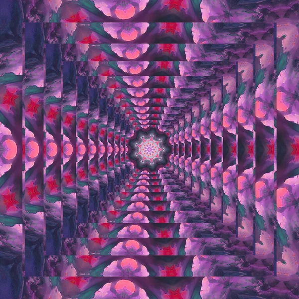 Abstract Illustration Kaleidoscope Pattern Purple Pink Colors — Stock Photo, Image