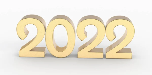 Απόδοση Των Αριθμών 2022 Σχεδιασμένο Κίτρινο Λευκό Φόντο — Φωτογραφία Αρχείου