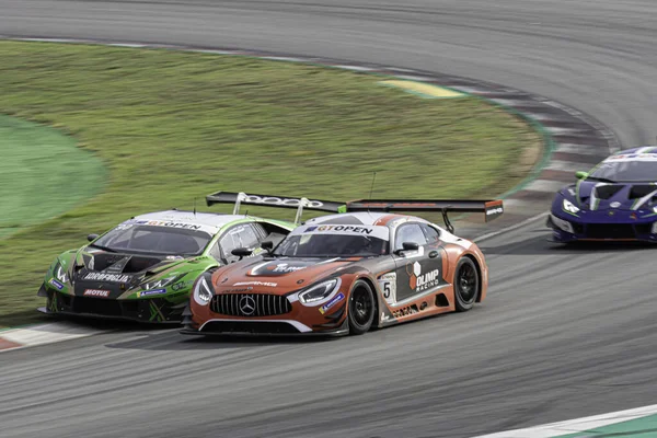 Selective Focus Shot Mercedes Benz Amg Gt3 Fast Race Cars — Stock Photo, Image