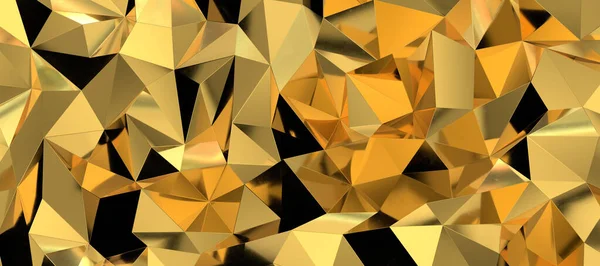 Illustration Guld Polygon Geometrisk Abstrakt Bakgrund — Stockfoto