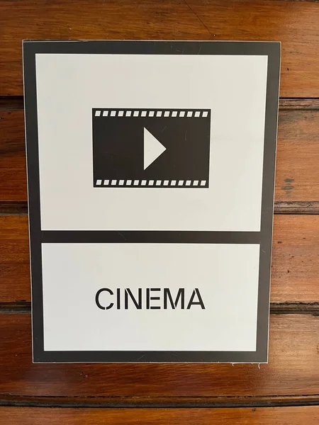 Cinema Skylt Med Film Och Play Symbolik Som Visar Teater — Stockfoto