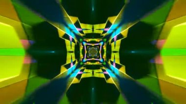 Renkli fraktal desen hareketleriyle soyut bir döngü animasyonu