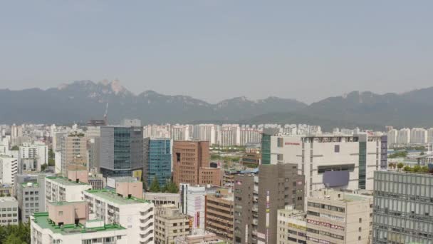Die Fliegende Luftaufnahme Von Sangye Dong Seoul Stadt Südkorea — Stockvideo