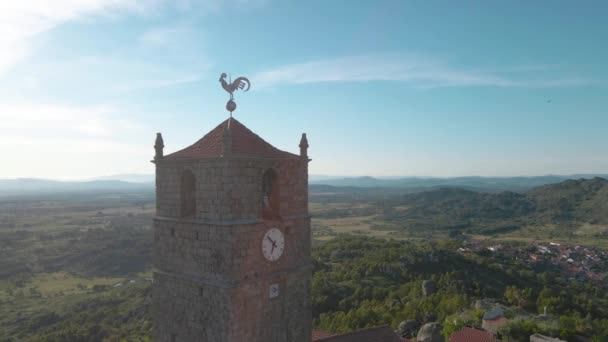 Letecké Záběry Monsanta Vesnice Hradem Středním Portugalsku — Stock video
