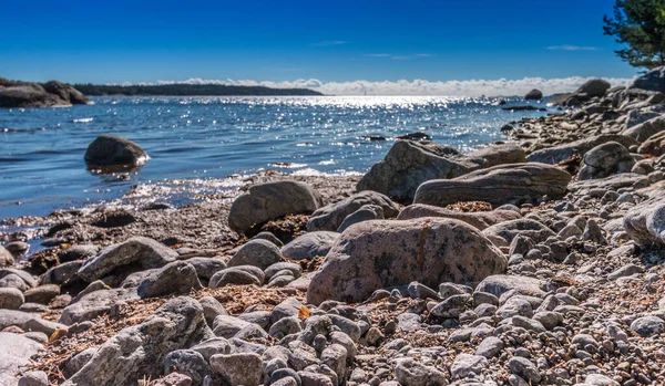 Beau Cliché Lac Par Une Journée Ensoleillée Nynashamn Suède — Photo