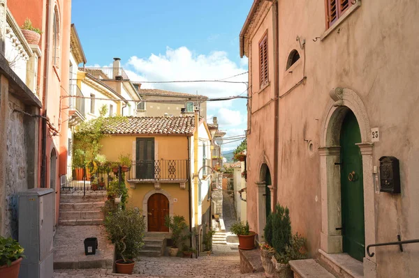 Cobblestone Alley Houses Morcone Benevento Italy — Stock Photo, Image