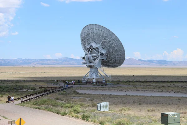 View Large Radio Telescope Field Socorro Sunny Day New Mexico — Stock Photo, Image