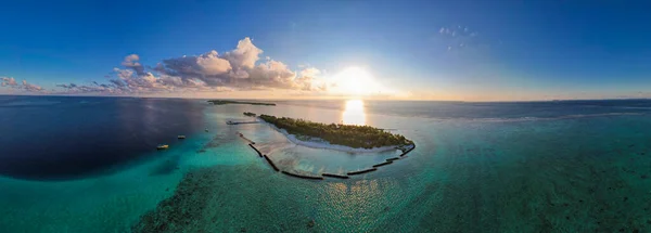 Panorama Beautiful Island Maldives — Stock Photo, Image