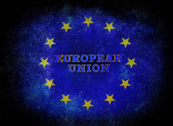 Återgivning Europeiska Unionens Flagga — Stockfoto
