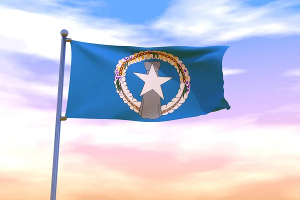 Uma Ilustração Uma Bandeira Ondulante Das Ilhas Marianas Norte Com — Fotografia de Stock