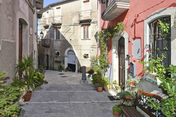 Een Mooi Shot Voor Een Straat Sepino Een Dorp Molise — Stockfoto