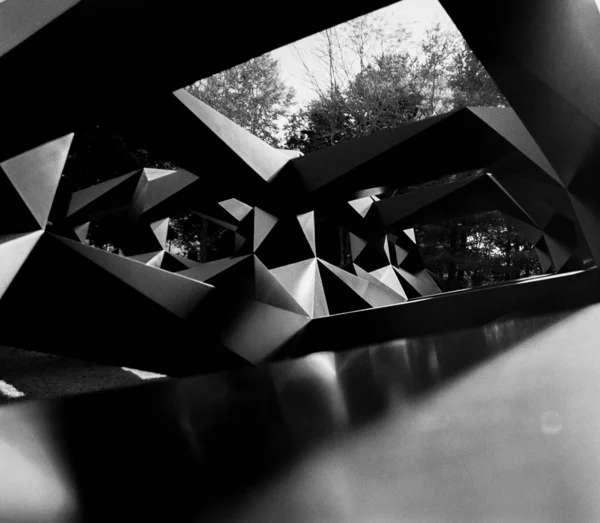 Greyscale Shot Installation Potomac Glenstone Museum — Stock Photo, Image