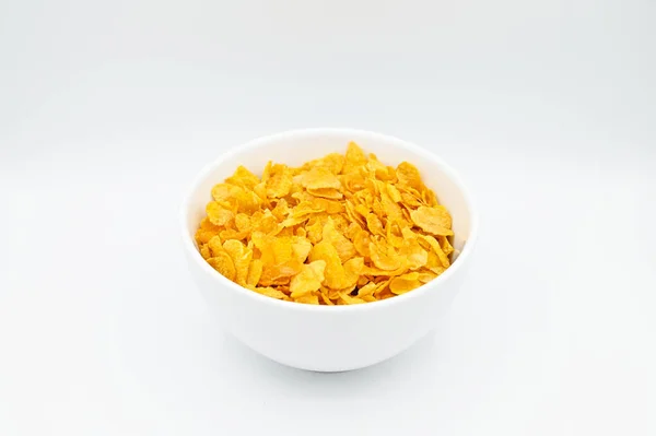 Primer Plano Cereales Tazón Aislado Sobre Fondo Blanco —  Fotos de Stock