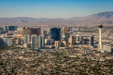 Las Vegas şehir manzarasının havadan görüntüsü