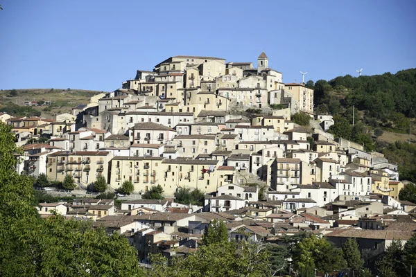 Blick Auf Calvello Ein Altes Dorf Den Bergen Der Basilikata — Stockfoto