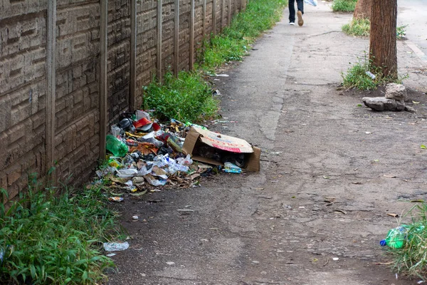 Gros Tas Ordures Dans Les Rues Harare — Photo