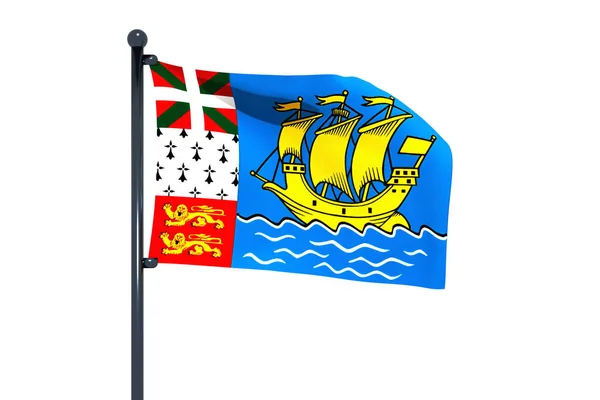 Eine Illustration Der Flagge Von Saint Pierre Und Miquelon Mit — Stockfoto