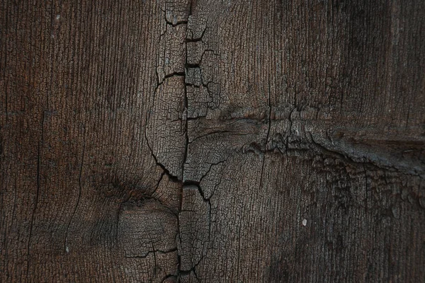 Primer Plano Una Valla Madera Marrón Con Grietas —  Fotos de Stock