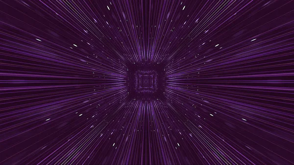 Ein Rendering Futuristischer Abstrakter Kaleidoskopischer Muster Neon Tunnel Violett Mit — Stockfoto